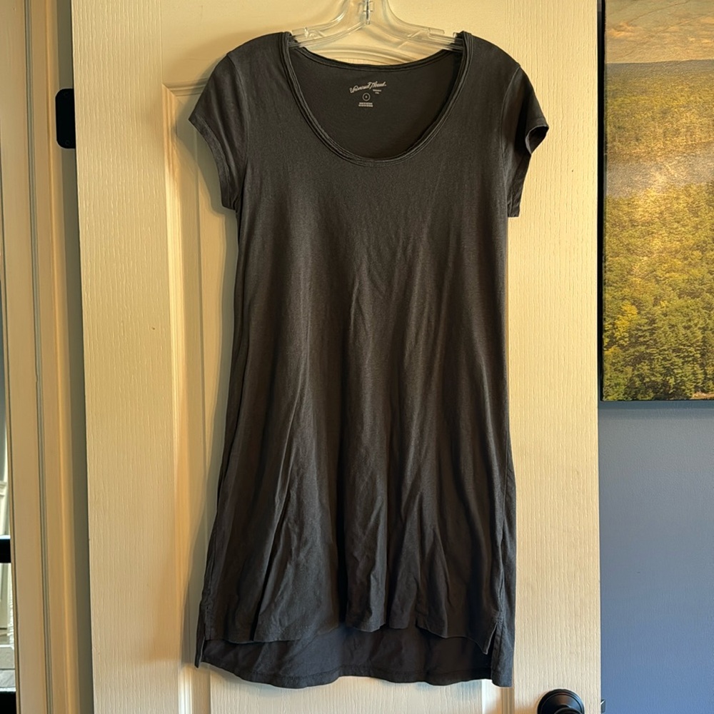 Gray cotton cap sleeve dress